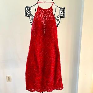 Formal sequin embroidered mini dress